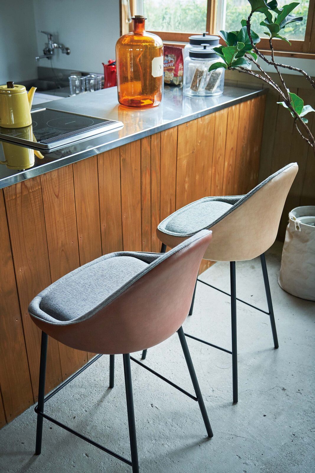 MOD ELENA スタッキングチェア 2脚 オレンジ色 ミッドセンチュリー