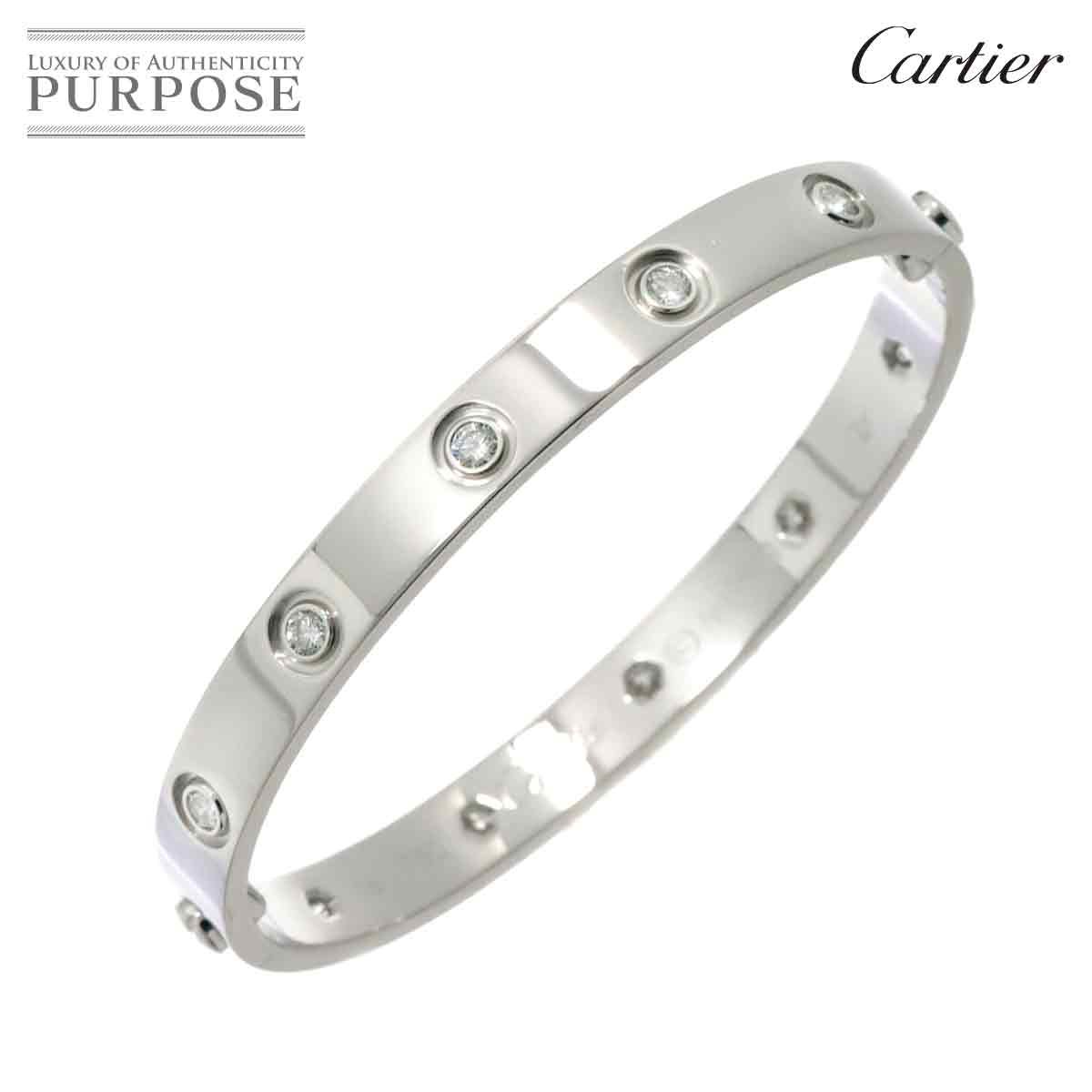 カルティエ Cartier ラブブレス フル ダイヤ 10P #16 K18 WG 750 ...