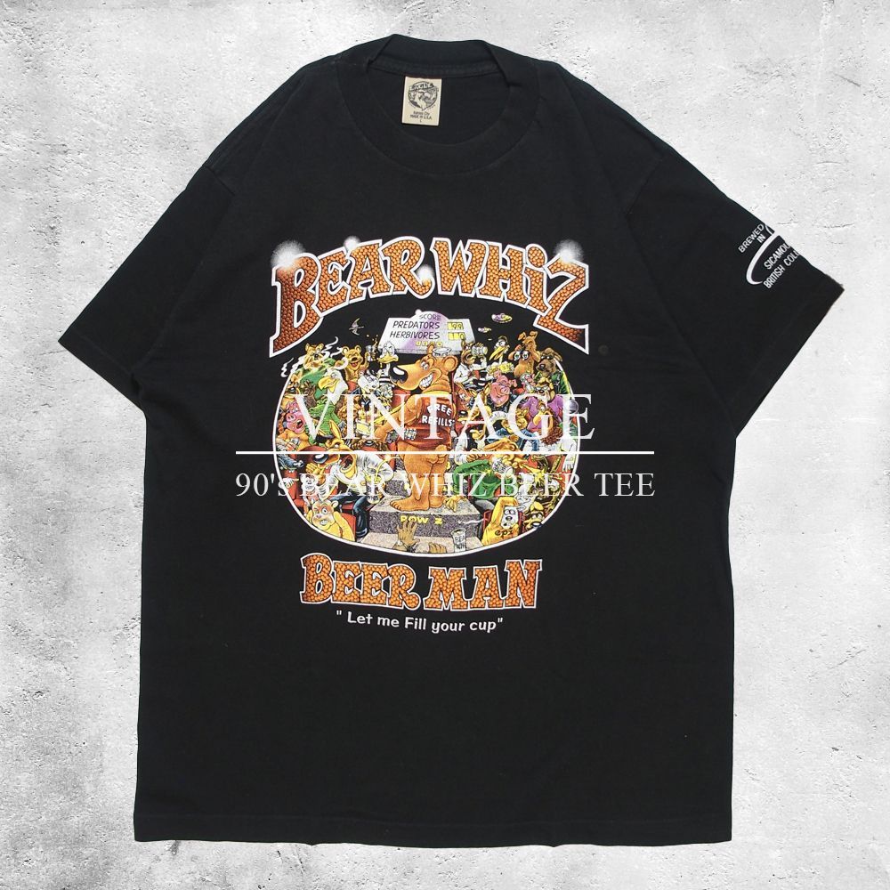 90's BEAR WHIZ BEER Tシャツ ベアーウィズビール 90年代 アドバタイジング クマ 動物 お酒