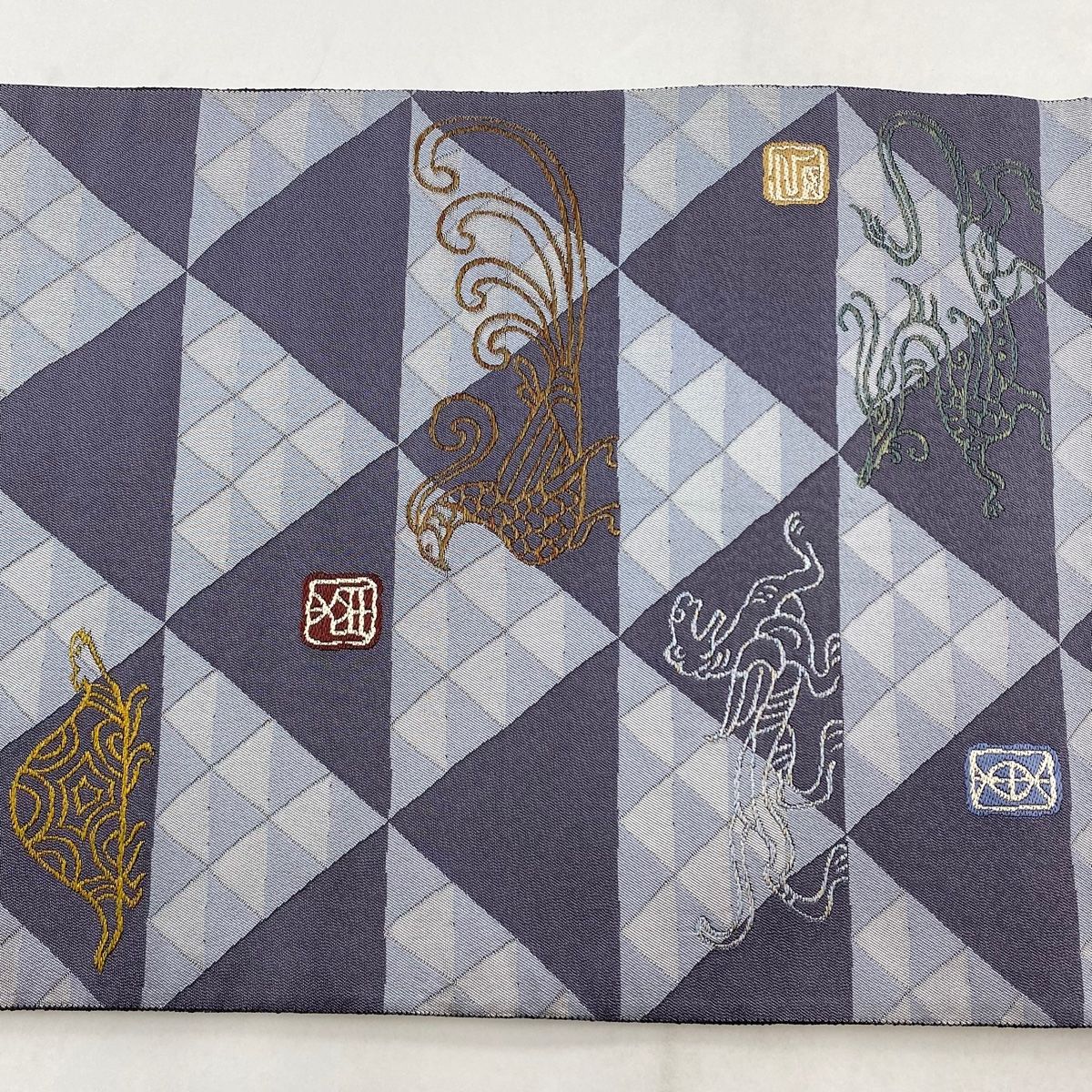 【名古屋帯】帯が主役！ラメが煌めくエスニック柄/京袋帯/400cm 名古屋帯】帯が主役！ラメが煌めくエスニック柄/京袋帯/400cm