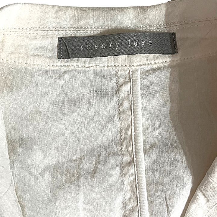 【大きいサイズ】theory luxe セオリーリュクス リネン ダブルジャケット 白 L 40サイズ