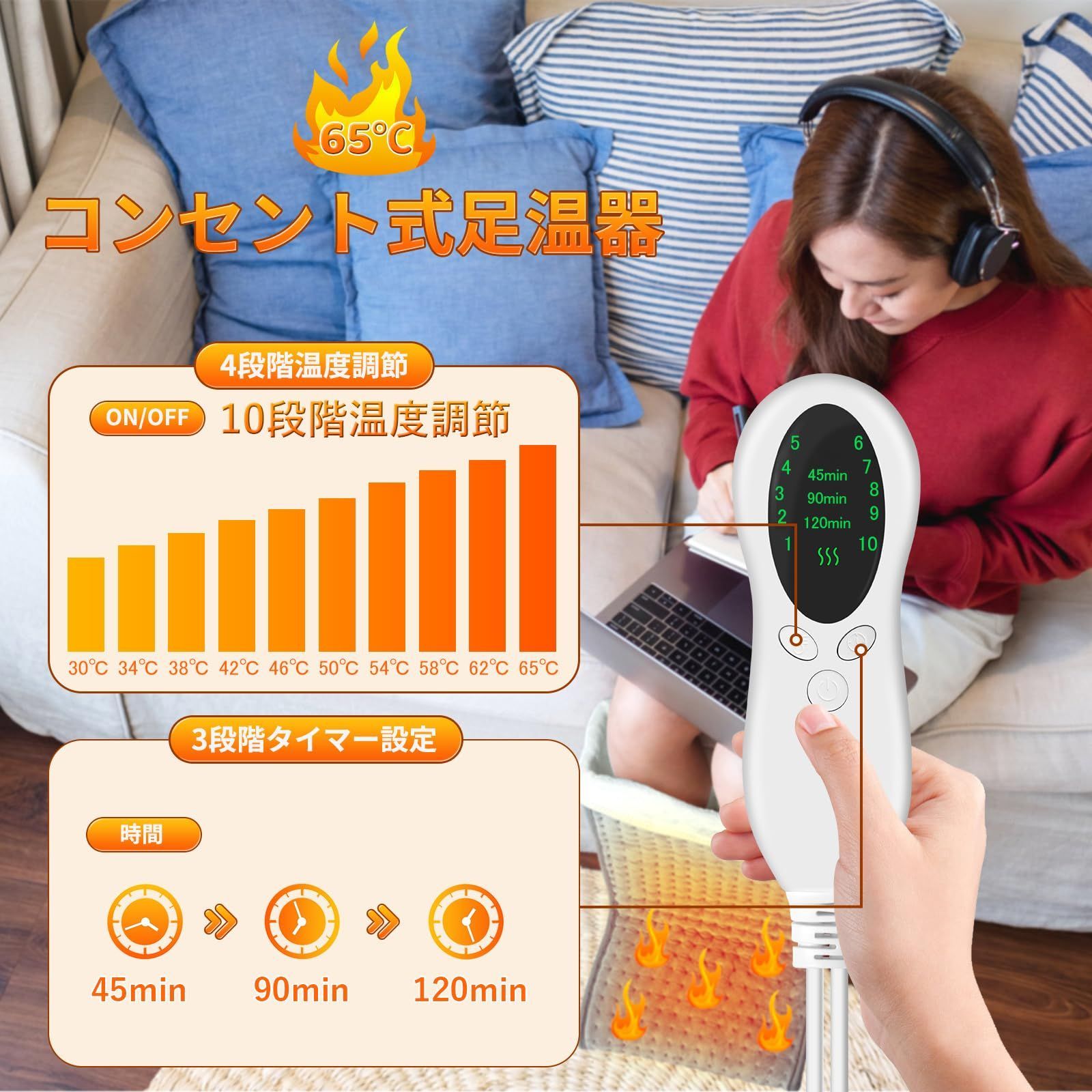 新品 電気足温器 KONGZEE【2023最新高温版】足温器 フットウォーマー 3