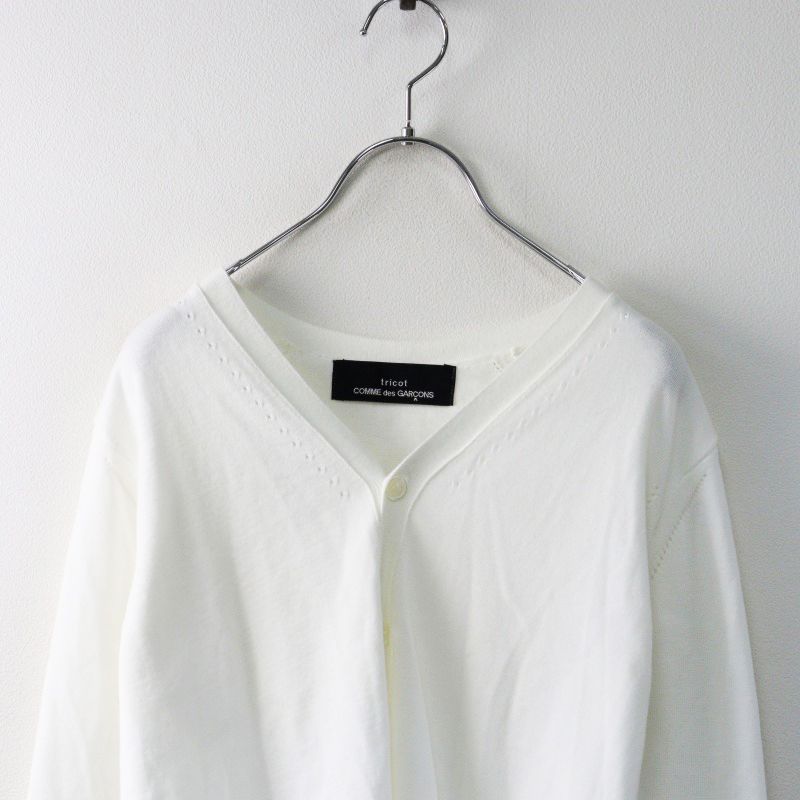 トリコ コムデギャルソン tricot COMME des GARCONS Vネックニットカーディガン S ホワイト/白 トップス 羽織【2400014503821】 トリコ コムデギャルソン tricot COMME des GARCONS Vネック