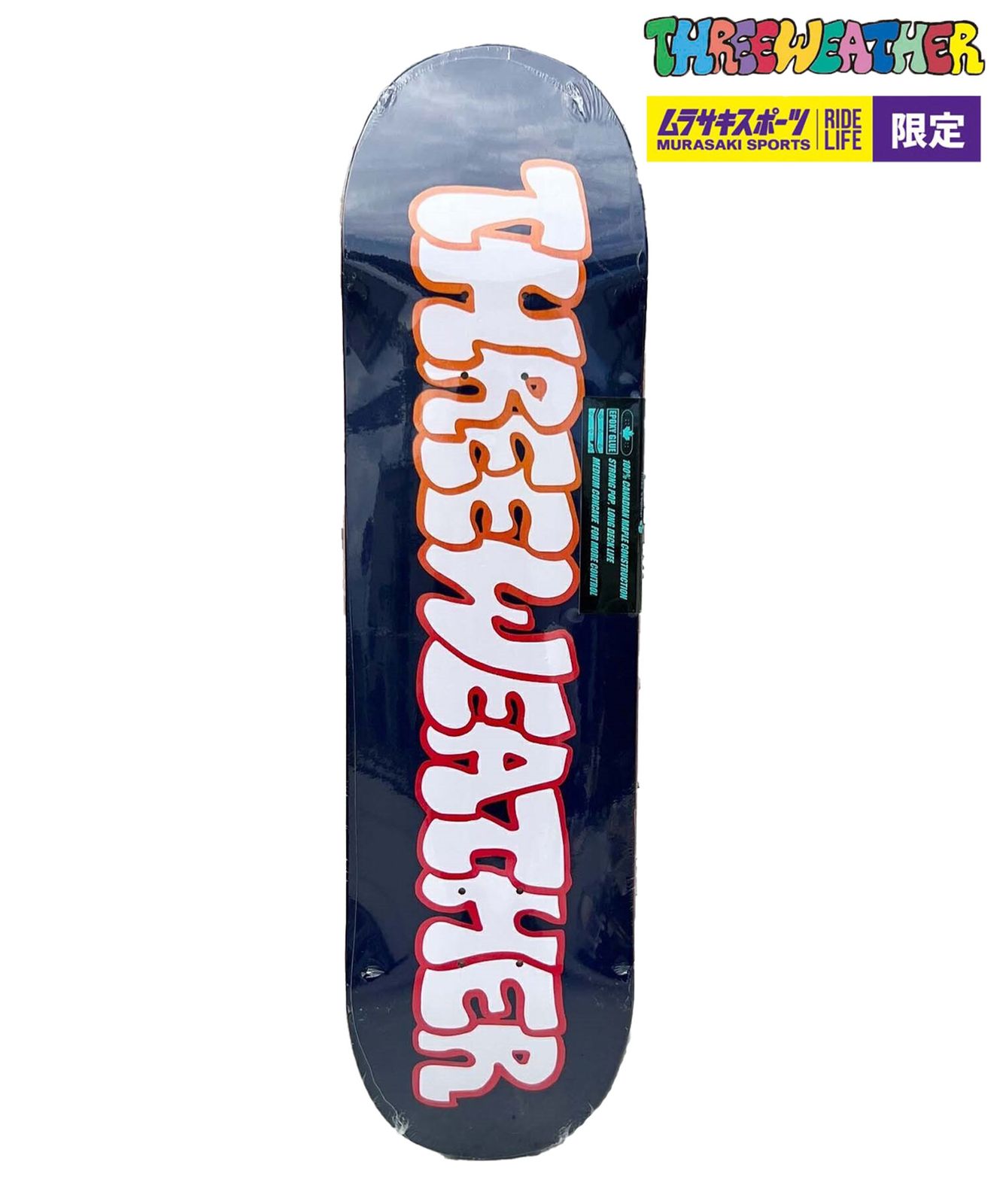 【ムラスポ公式】新品 スケートボード デッキ THREE WEATHER スリーウェザー デッキ 7.5～8.25inch TEAM DECK TWTDKK 大人