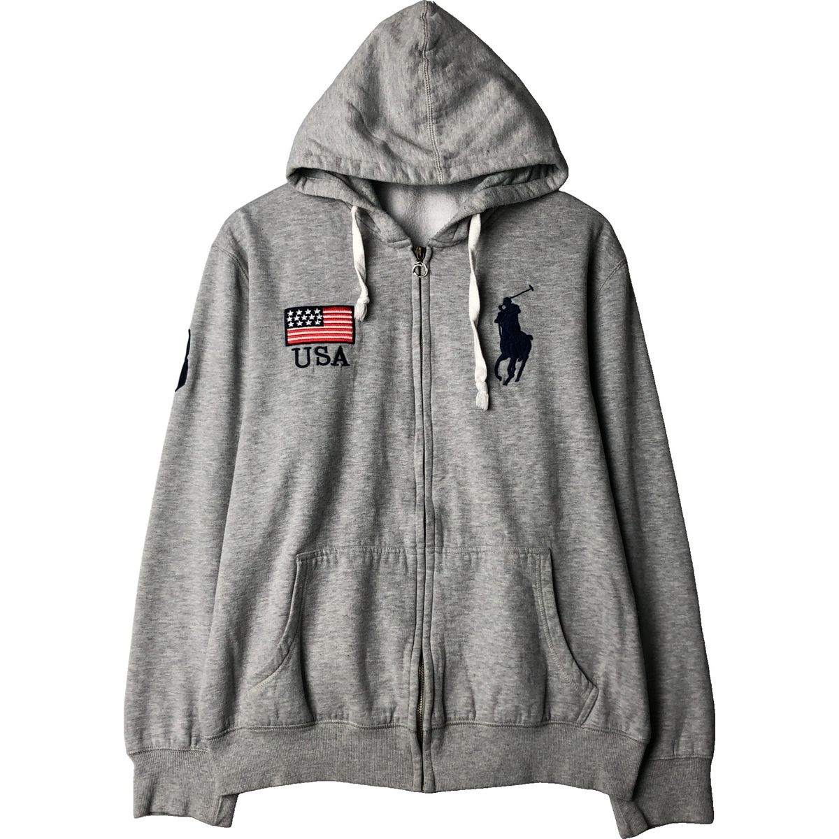 Polo by Ralph Lauren ビッグポニー フルジップ LL星条旗 入手困難 ポロラルフローレン 刺繍 ビッグポニー JPN USA 日の丸