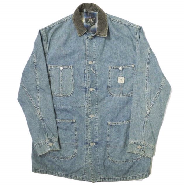 RRL ダブルアールエル アメリカ製 DENIM COVERALL JACKET デニムカバーオールジャケット S INDIGO Gジャン  Double RL ワーク エンジニア チョアジャケット MADE IN USA アウター g13195 - メルカリ