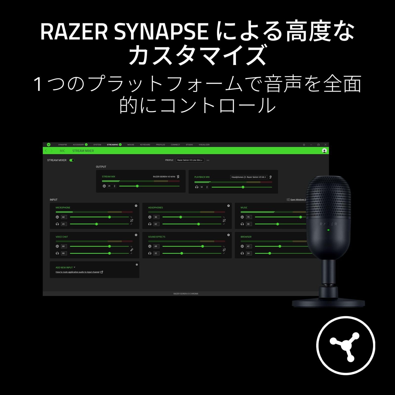 新品】Razer Seiren V3 Mini コンデンサーマイク 超コンパクト設計 