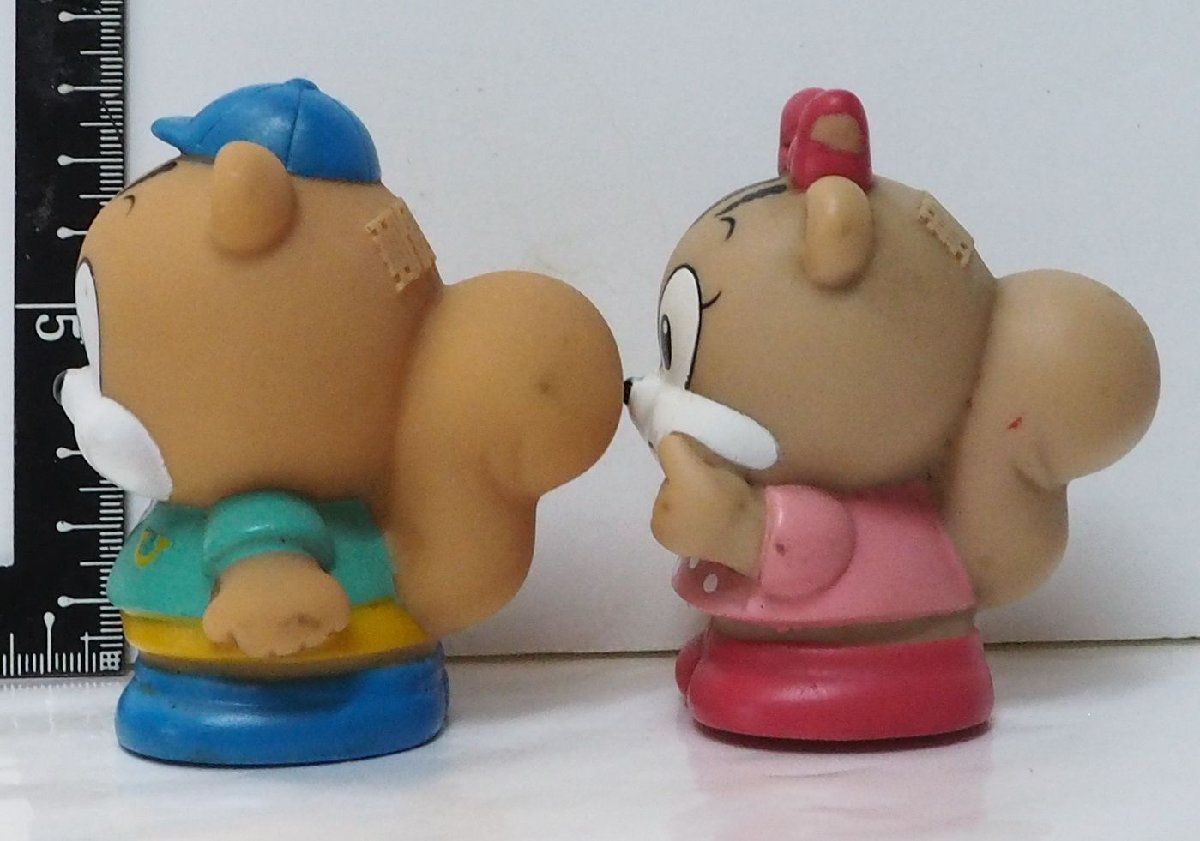 郵便貯金【ユウちゃん アイちゃん リス 動物 2個セット】ソフビ貯金箱