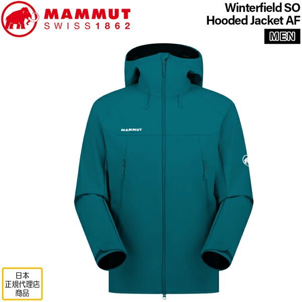 マムート ウインターフィールドソフトシェルジャケット MAMMUT WINTERFIELD SO HOODED JACKET AF アウター ジャケット ソフトシェル ３レイヤー ストレッチ素材 ディープティール S M L XL