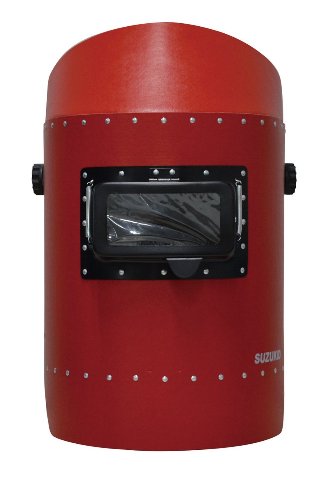 【在庫処分】スター電器製造(SUZUKID)カラーヘルメット面 レッド(カバープレート・遮光プレート#10付) P-896