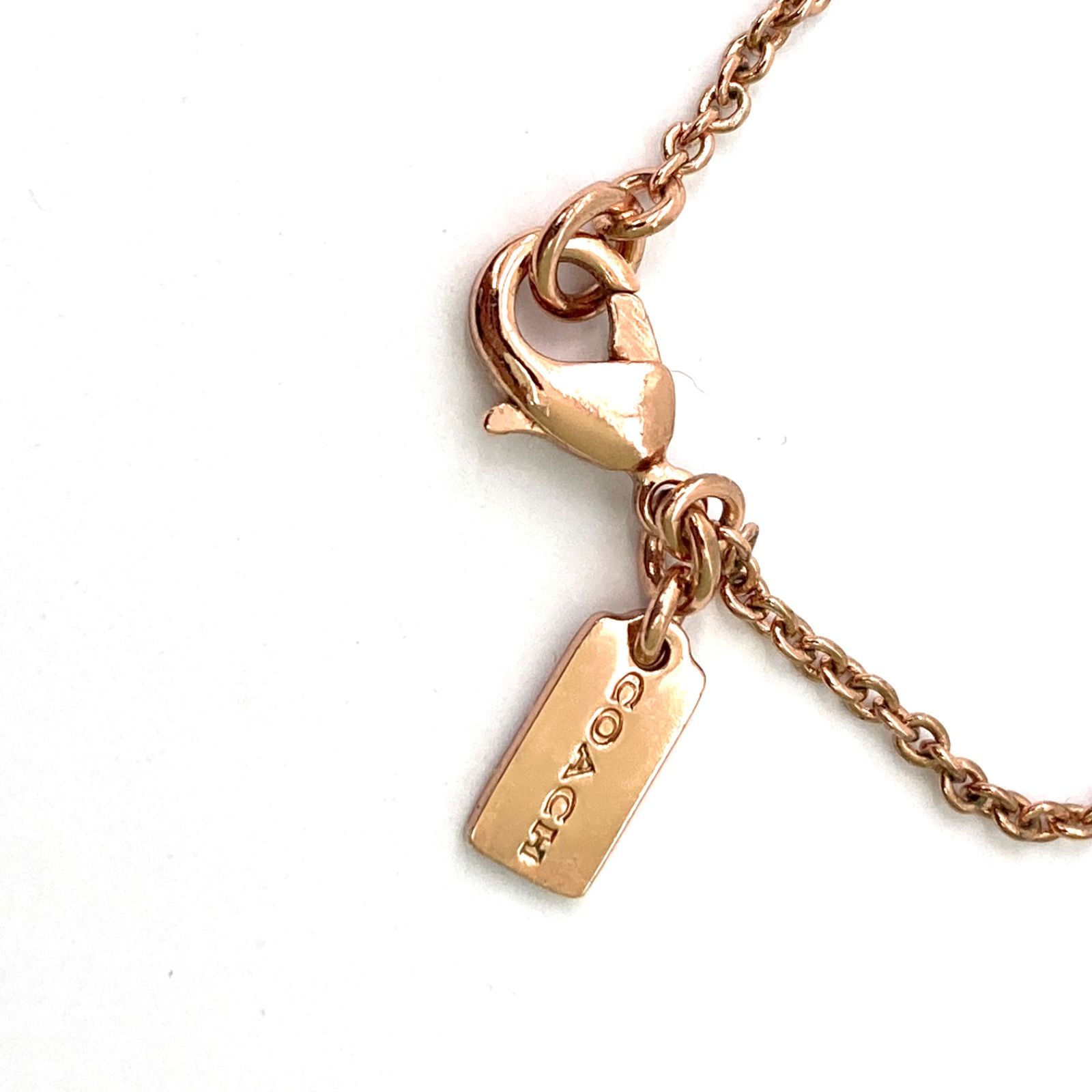 COACH ネックレス ゴールドカラー ストーン付き COACH】コーチ ネックレス ゴールドカラー ストーン アクセサリー