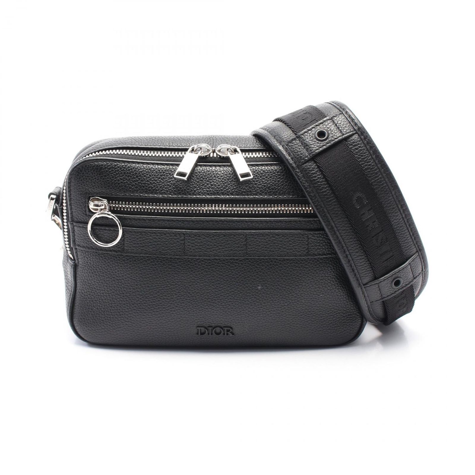 Dior ショルダーバッグ サファリ レザー メッセンジャーバッグ ブラック 黒