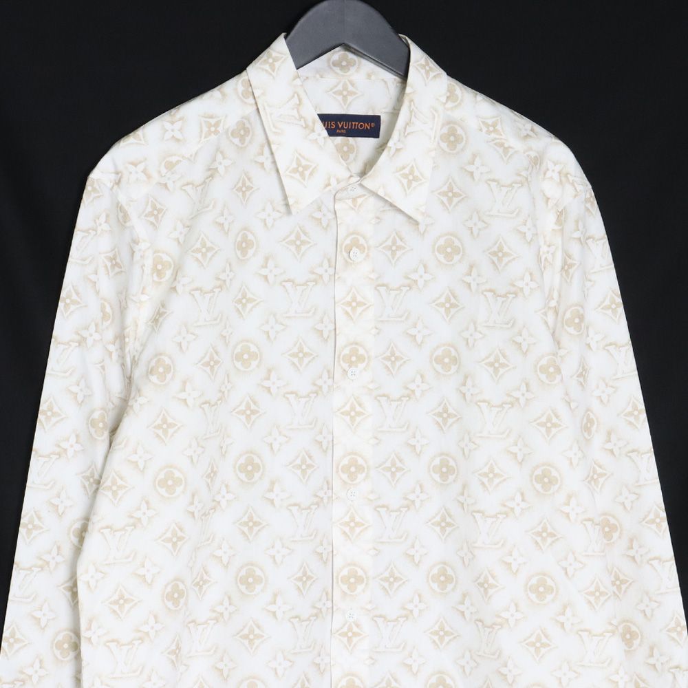 23AW LOUIS VUITTON ルイヴィトン モノグラムサンド 長袖シャツ LOUIS VUITTON 23AW モノグラムサンド総柄長袖シャツ XLサイズ