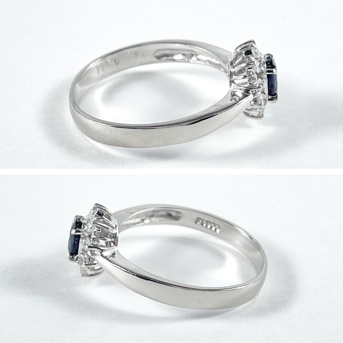 Pt900 天然サファイア 0.31ct 天然ダイヤモンド 0.11ct リング