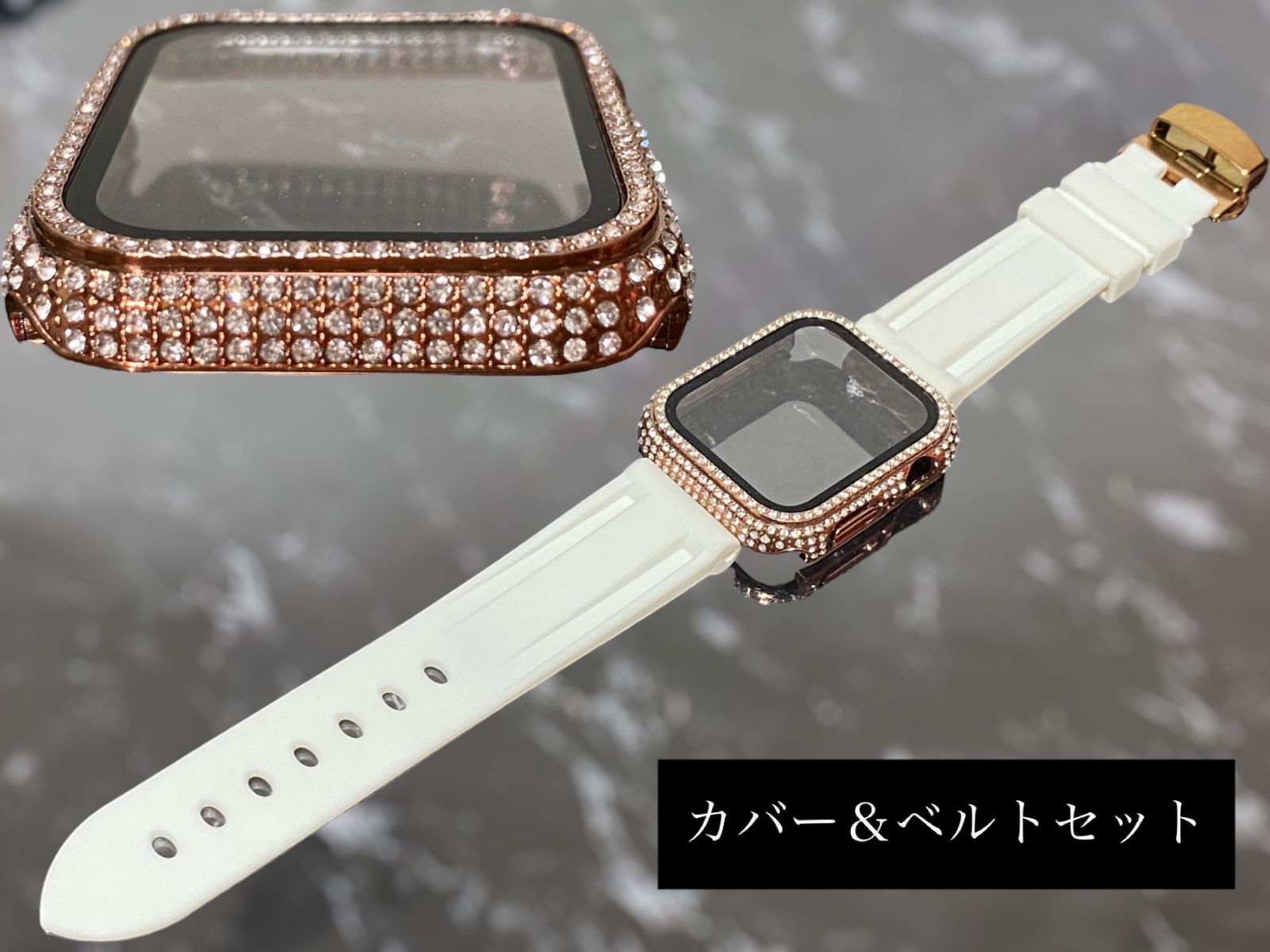 ローズ ホワイト アップルウォッチ ケースカバーApple Watch. Dラバー 