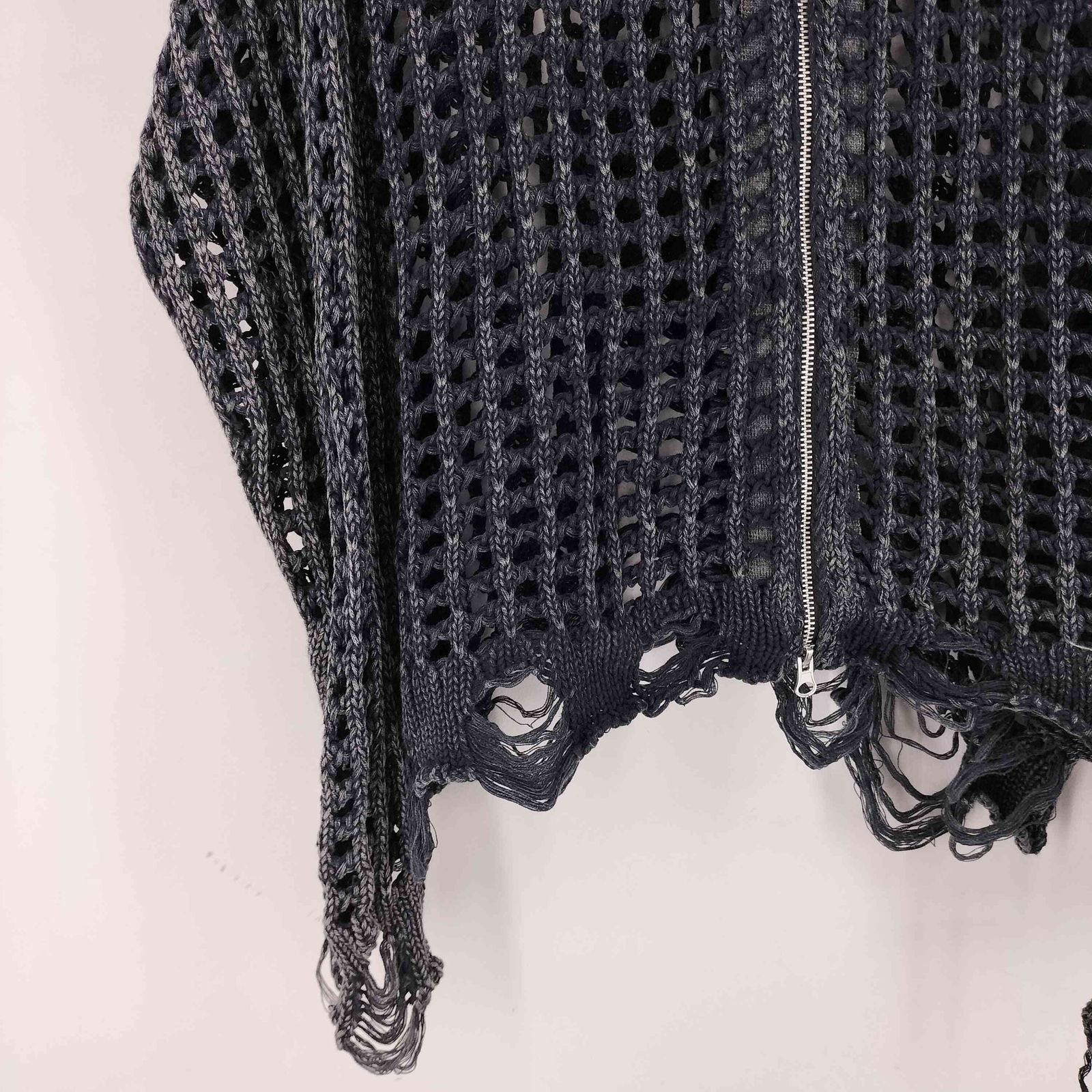 REFLEM[レフレム]格子編みニットジップアップパーカー レフレム REFLEM 格子編みニットジップアップパーカー メンズ FREE