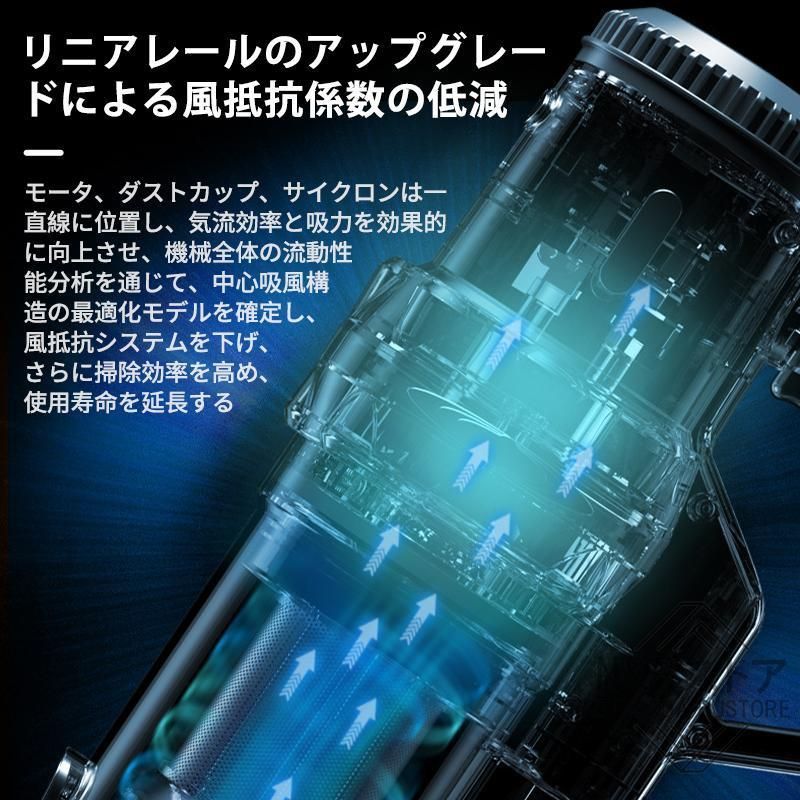 掃除機コード式サイクロン式静音強力吸引コンパクトハンディー1.4kg小型ハンディスティック型軽量クリーナー30000pa省エネ