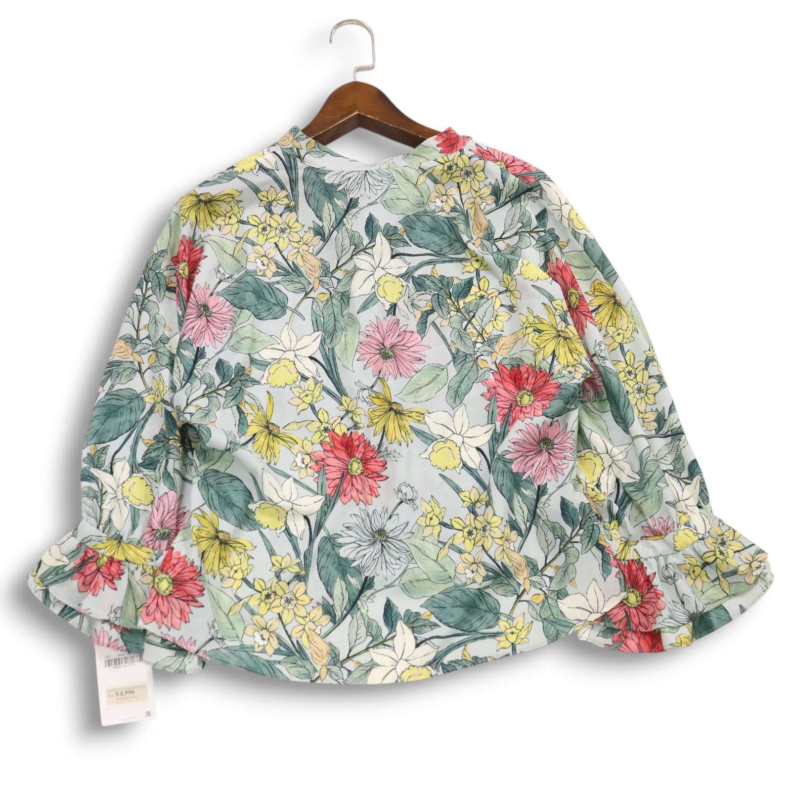新品 未使用】 ZARA ザラ 春夏 花柄 フラワー総柄♪ 長袖 フリル