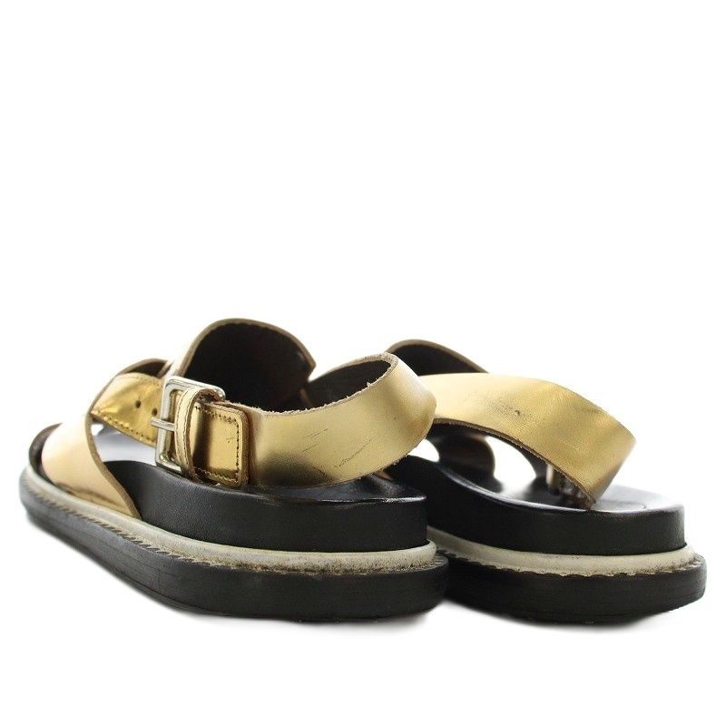 y.o◎マルニ　ストラップサンダル　38サイズ MARNI(マルニ) レザー製フスベットクロスストラップサンダル