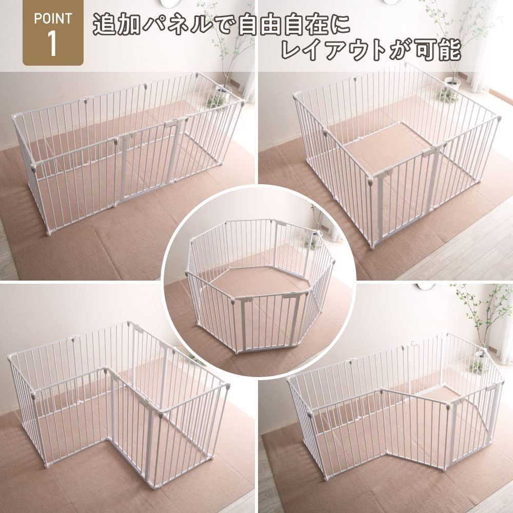 ペット用サークル ドア付 折りたたみ フェンス 室内 屋外 広い ケージ ゲート 犬 猫 うさぎ ウサギ 飼育 プレイサークル バリア ゲート