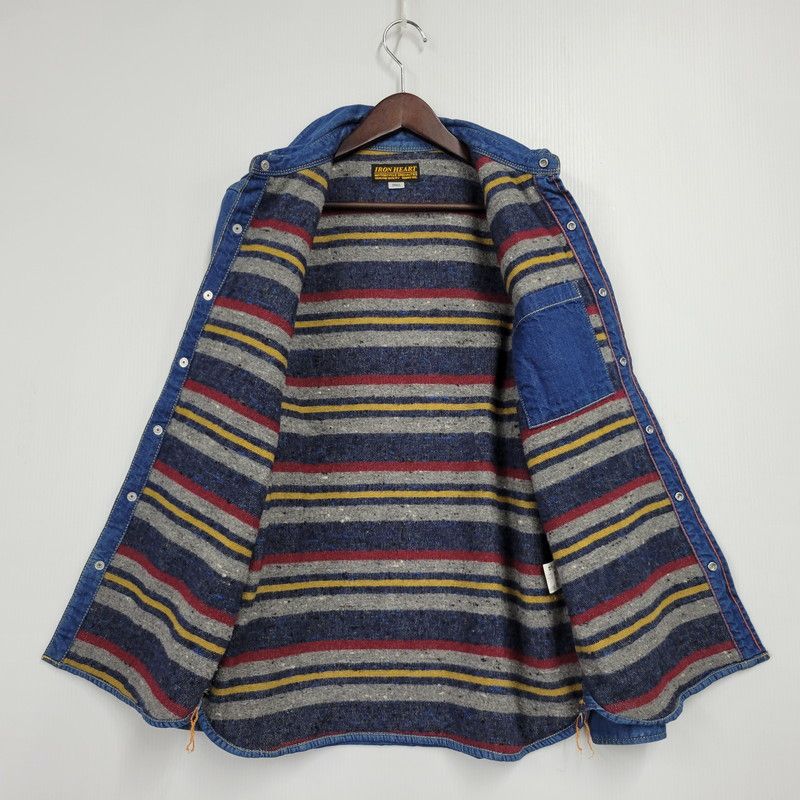 中古品】 IRON HEART アイアンハート BLANKET LINER DENIM SHIRT