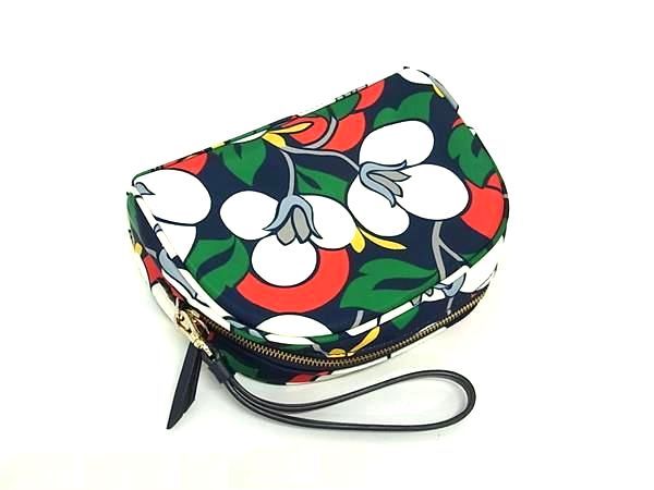 ■美品■ kate spade ケイトスペード ナイロン マルチポーチ マルチケース 小物入れ レディース ネイビー系×マルチカラー DK2498