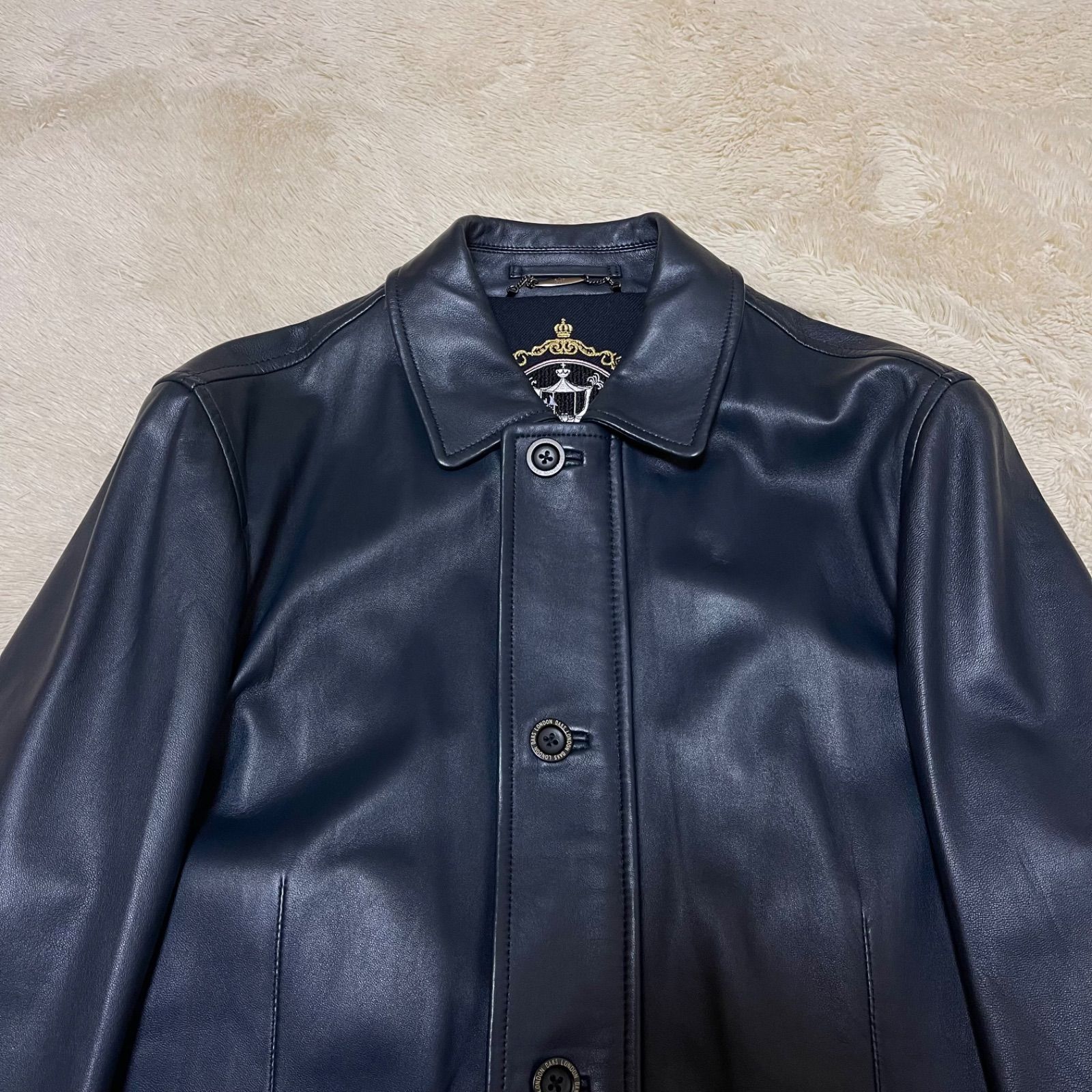 ○美品○DAKS・ダックス○エリザベス女王即位記念○ラムレザー