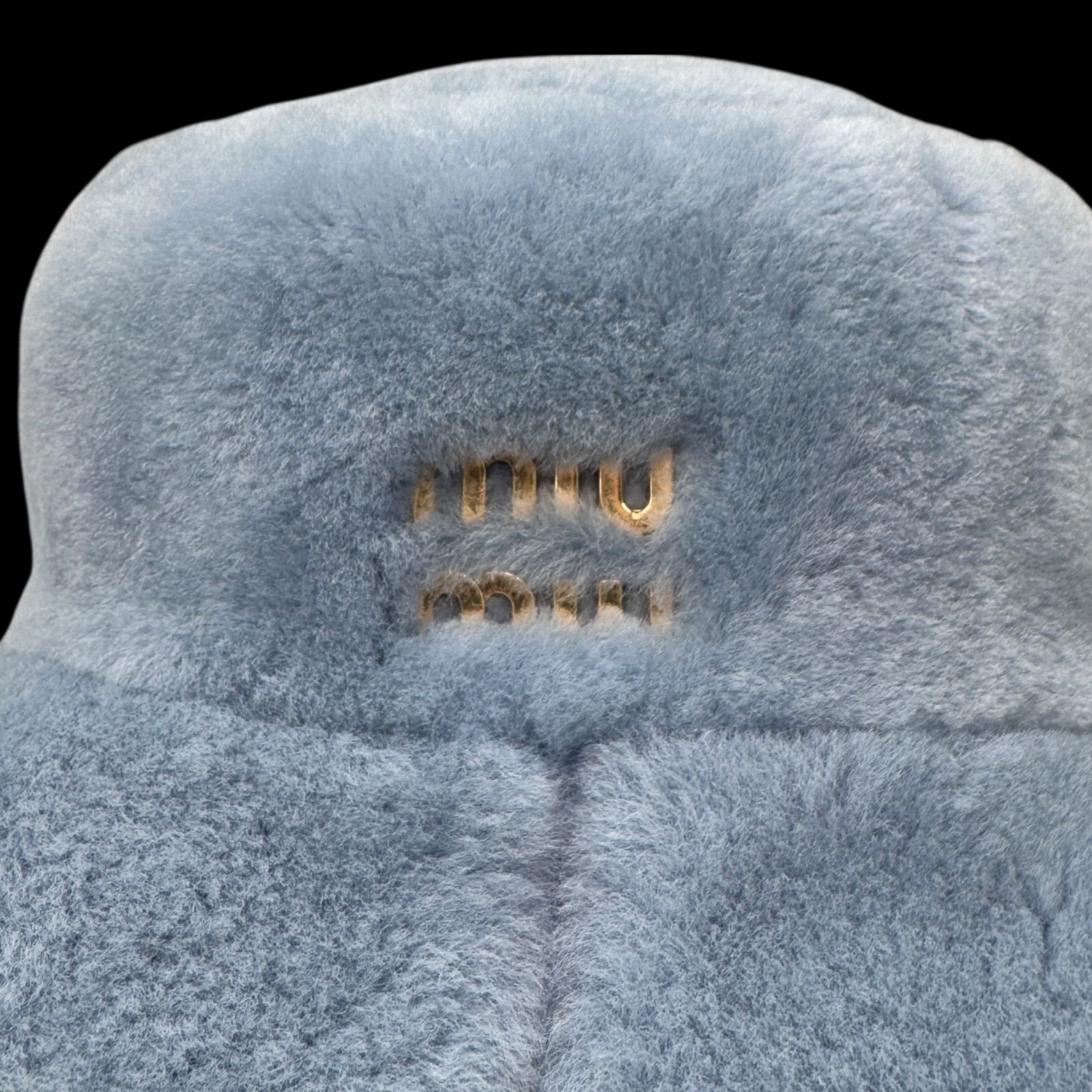 レア　ミュウミュウ　ムートン　帽子 高級 miu miu ミュウミュウ ムートン リアルファー シープスキン