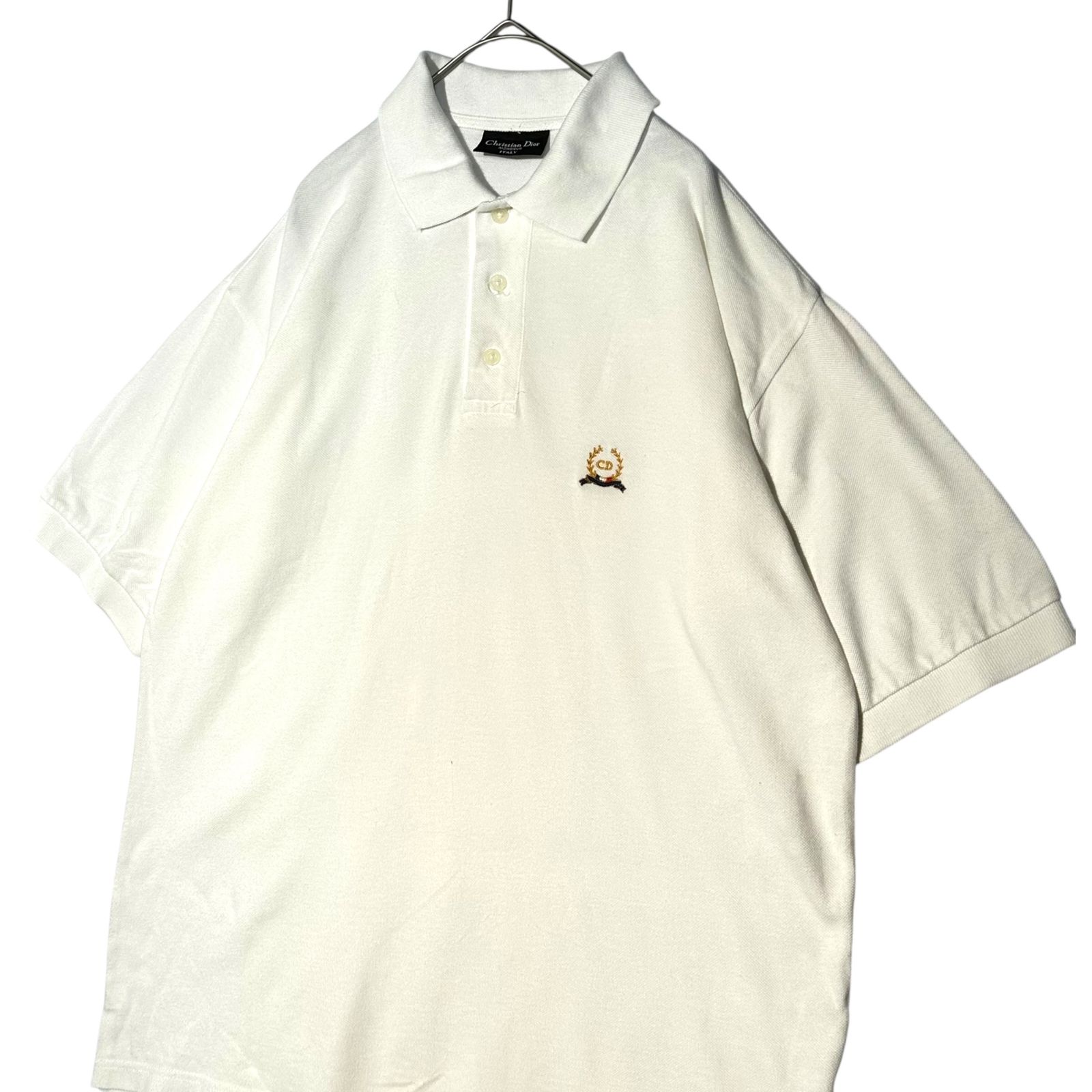 Christian Dior ディオール ポロシャツ ホワイト 希少　正規品　S 新品 タグ付き 90s Dior クリスチャンディオール ムッシュ 長袖