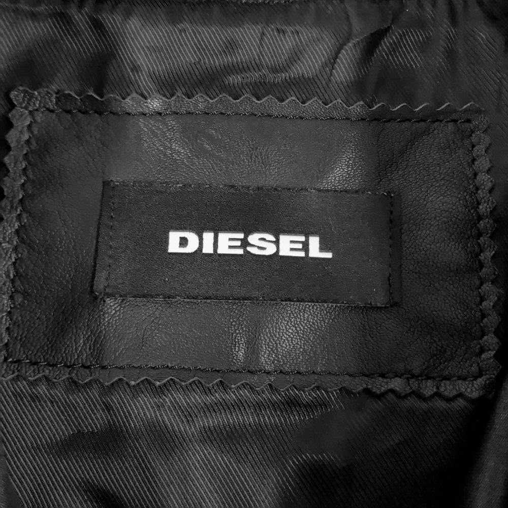 DIESEL ディーゼル 袖パンチングレザー 切り替えし リブ ブルゾン