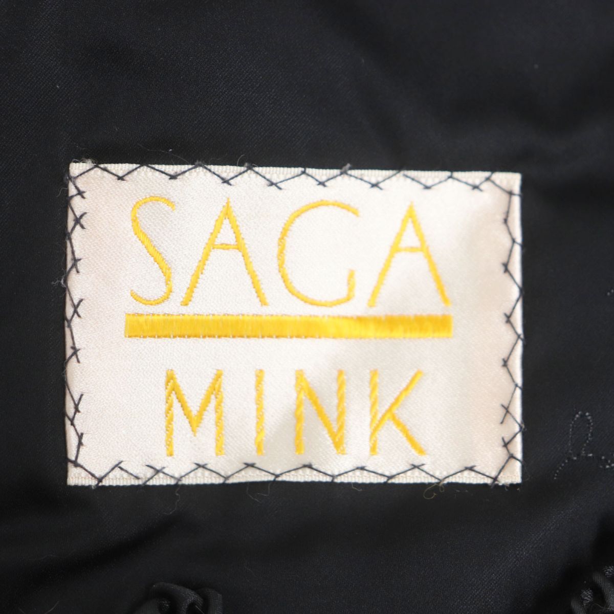 美品▽SAGA MINK サガミンク 房付き 裏地花柄刺繍入り 本毛皮大判