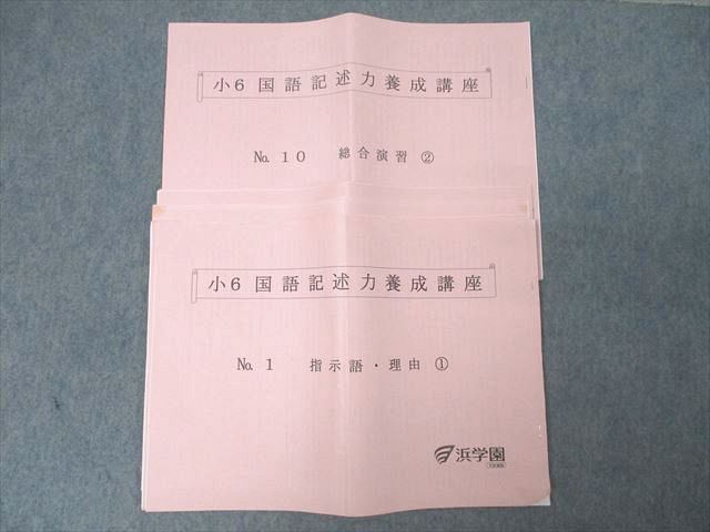 浜学園 小6 国語記述力酔うs出井講座 No.1〜No.10 指示語・理由/心情・性格/要点・趣旨等 計10冊 017m2D 浜学園 小6 国語記述力酔うs出井講座 No.1～No.10 指示語・理由