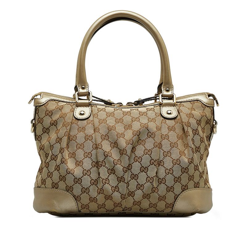 グッチ GGキャンバス スーキー ハンドバッグ ショルダーバッグ 2WAY 247902 ベージュ ゴールド キャンバス レザー レディース GUCCI【222-32172】  - メルカリ