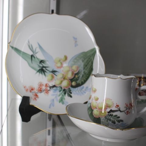 マイセン レア 最高級 水辺の花 プランツェン トリオ カップ ソーサー 