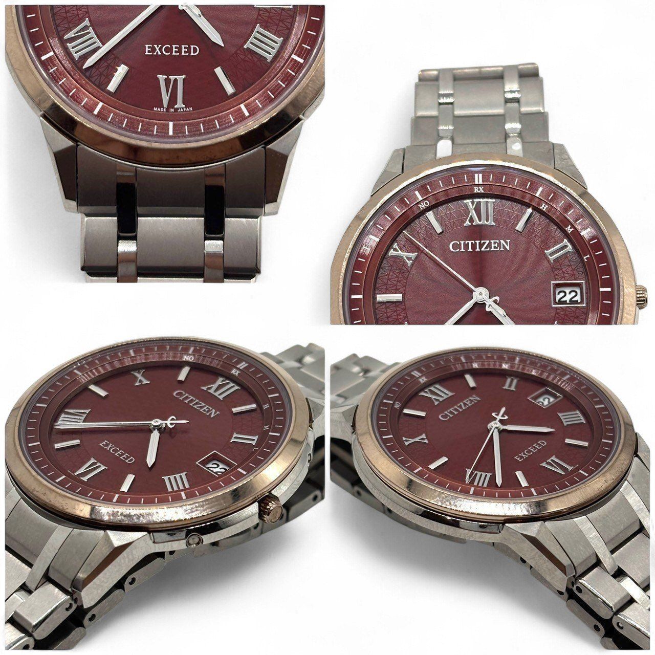 成熟を纏う情熱 CITIZEN シチズン エクシード エコドライブ 700本 チタン 赤文字盤 電波ソーラー メンズ シルバー NICORILABO_COM