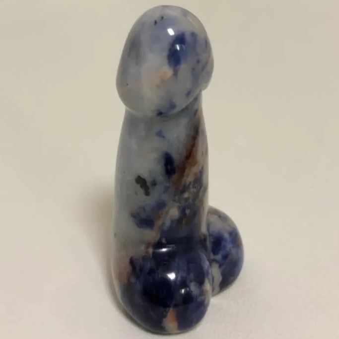 縁起物✨ 男根　ユーパーライト　陰茎　男性器　天然石　パワーストーン　置物 開運‼︎5㎝ ペニス像 縁起物 天然石 ブルーソーダライト 風水 瞑想