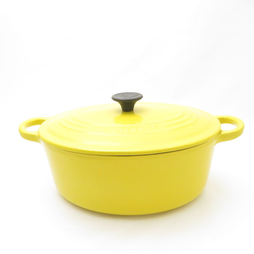 【美品】LE CREUSET　ココット オーバル　ディジョンイエロー　27cm 美品 Le Creuset ルクルーゼ ココットオーバル ディジョン