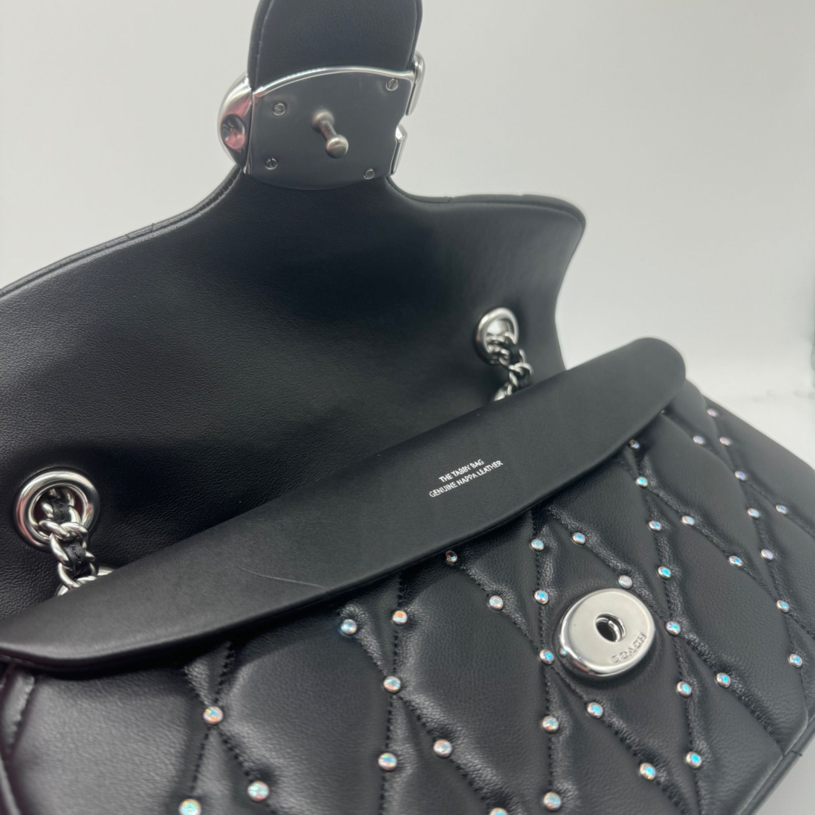 極美品 希少 COACH コーチ タビー キルティング クリスタル