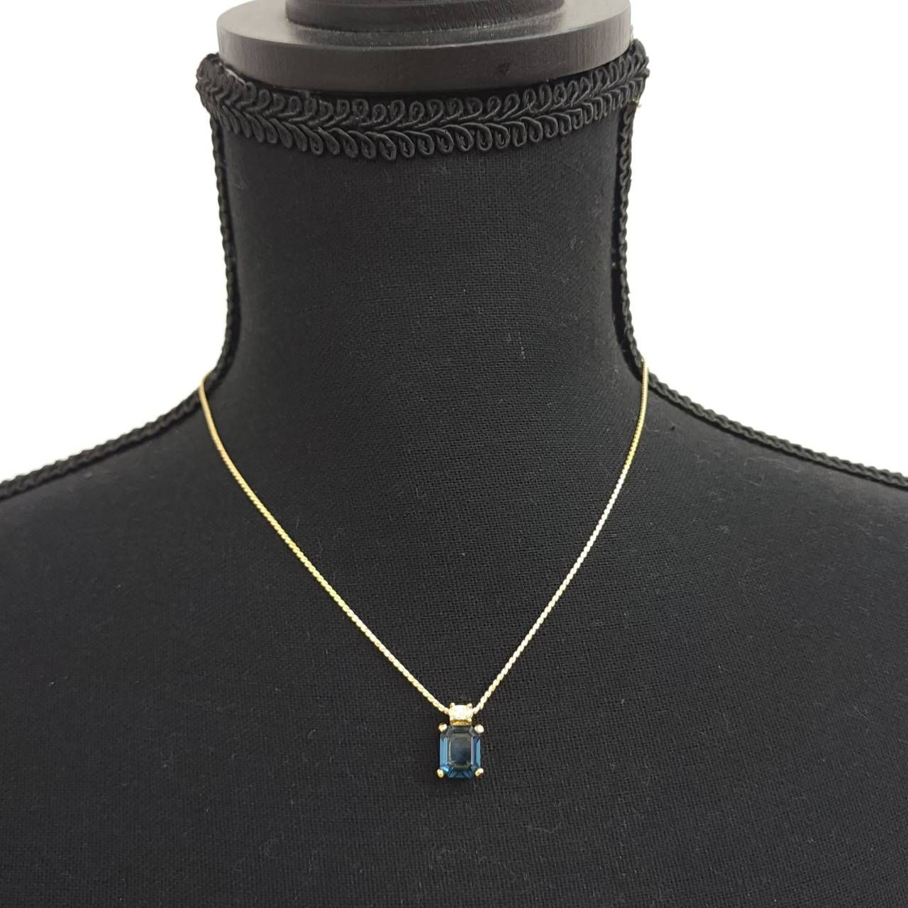 クリスチャン ディオール ヴィンテージ ゴールドネックレス ブルーラインストーン Christian Dior クリスチャンディオール ネックレス ブルー