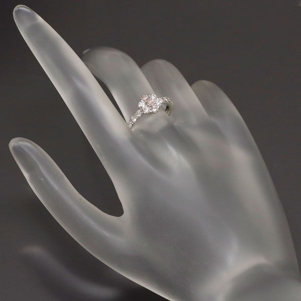 Pt950 天然 ダイヤモンド 「 ことのは 」 リング 新品 Pt950 天然ピンク ダイヤモンド リング 0.106ct FOP I1 D0