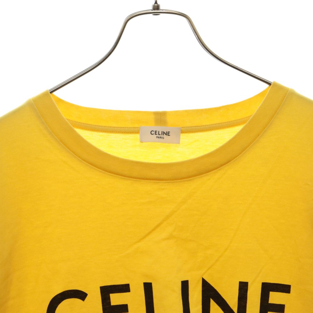 CELINE (セリーヌ) 22AW LOOSE FIT TEE ロゴプリント ルーズフィット クルーネック 半袖Tシャツ カットソー イエロー  2X681671Q - メルカリ