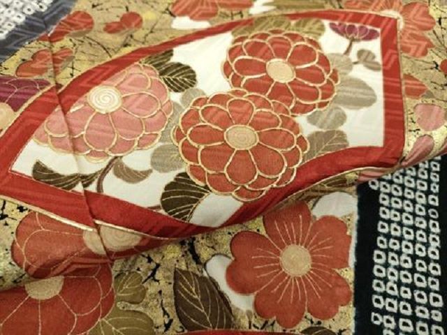 平和屋着物○豪華振袖 絞り 地紙花文 金彩 鈴乃屋扱い 正絹 逸品