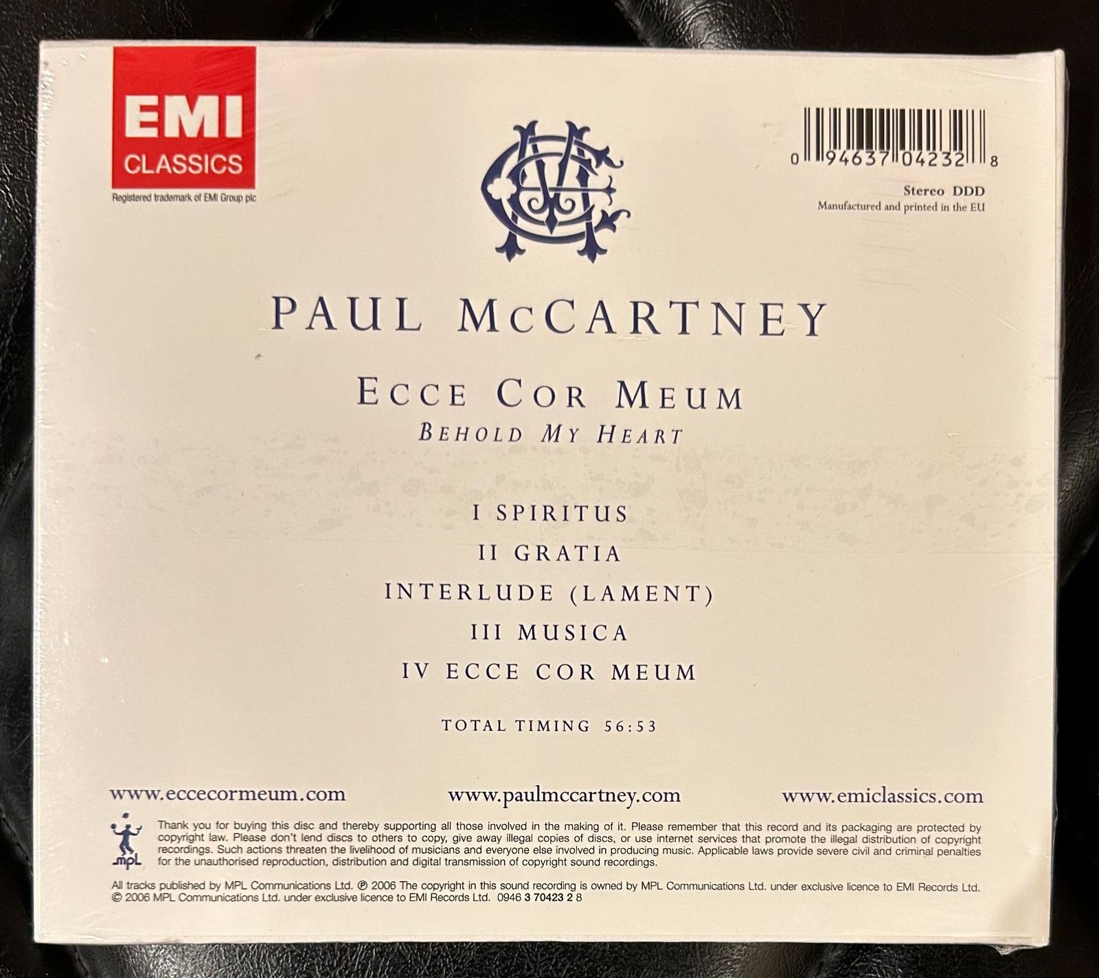 未開封CD】Paul McCartney「Ecce Cor Meum」輸入盤 ポール
