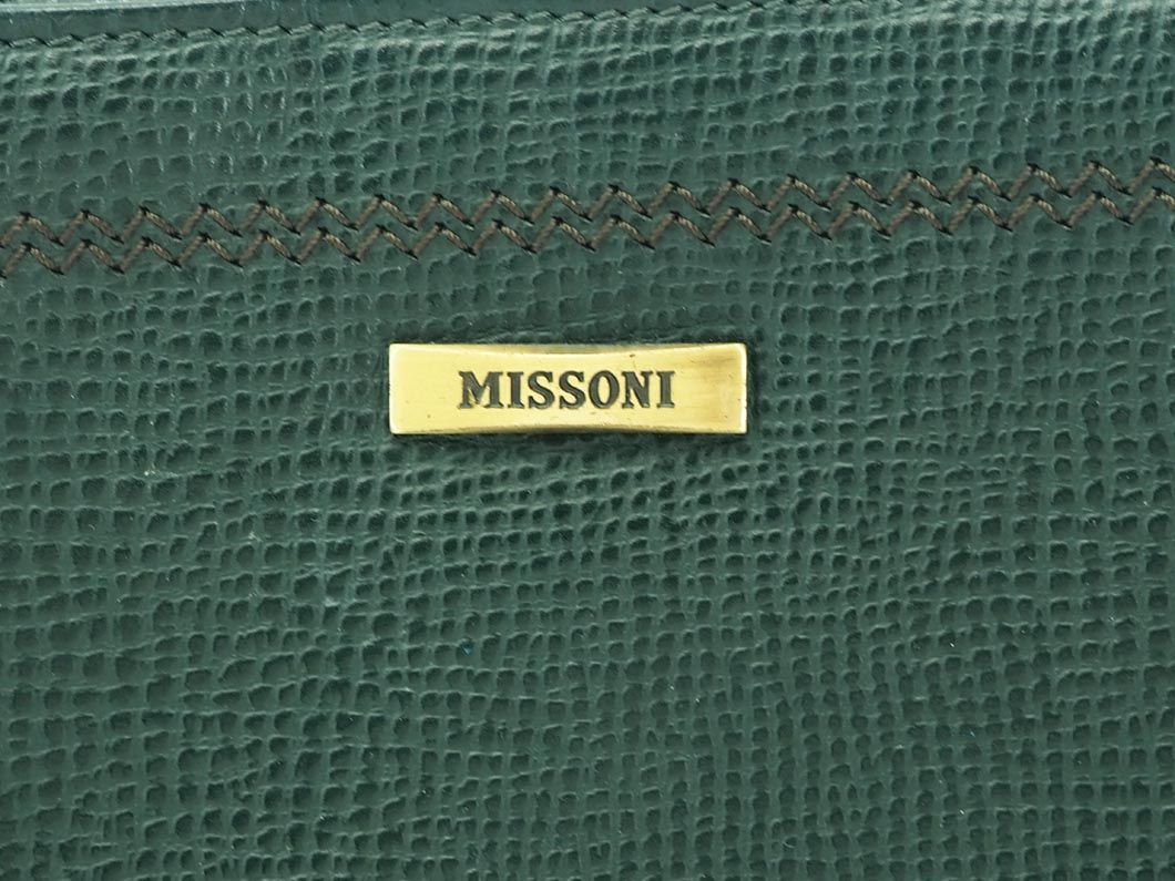 MISSONI ミッソーニ レザー セカンド ハンド バッグ モスグリーン ■■ メンズ