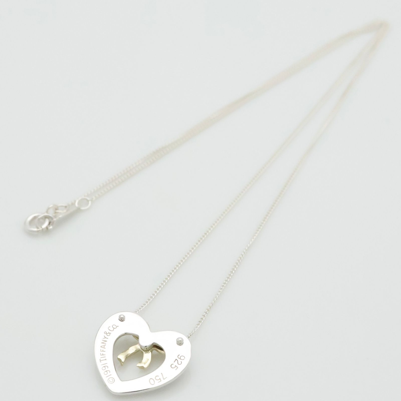 美品】ティファニー TIFFANY&Co. ハート リボン コンビ ネックレス