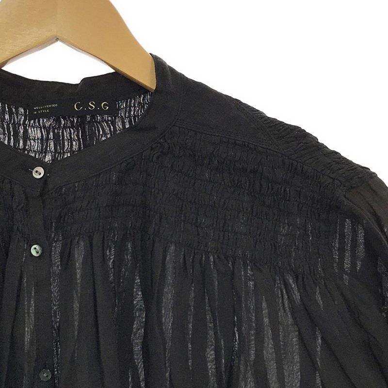 【美品】  Curensology / カレンソロジー | ＜C.S.G＞ラミーギャザーブラウス | F | ブラック | レディース 美品】 Curensology / カレンソロジー | ＜C.S.G＞ラミーギャザー
