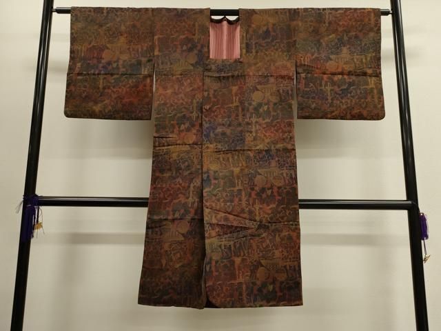 平和屋着物道行コート 吉祥文 ロング丈 正絹 逸品 CAAL4114dy