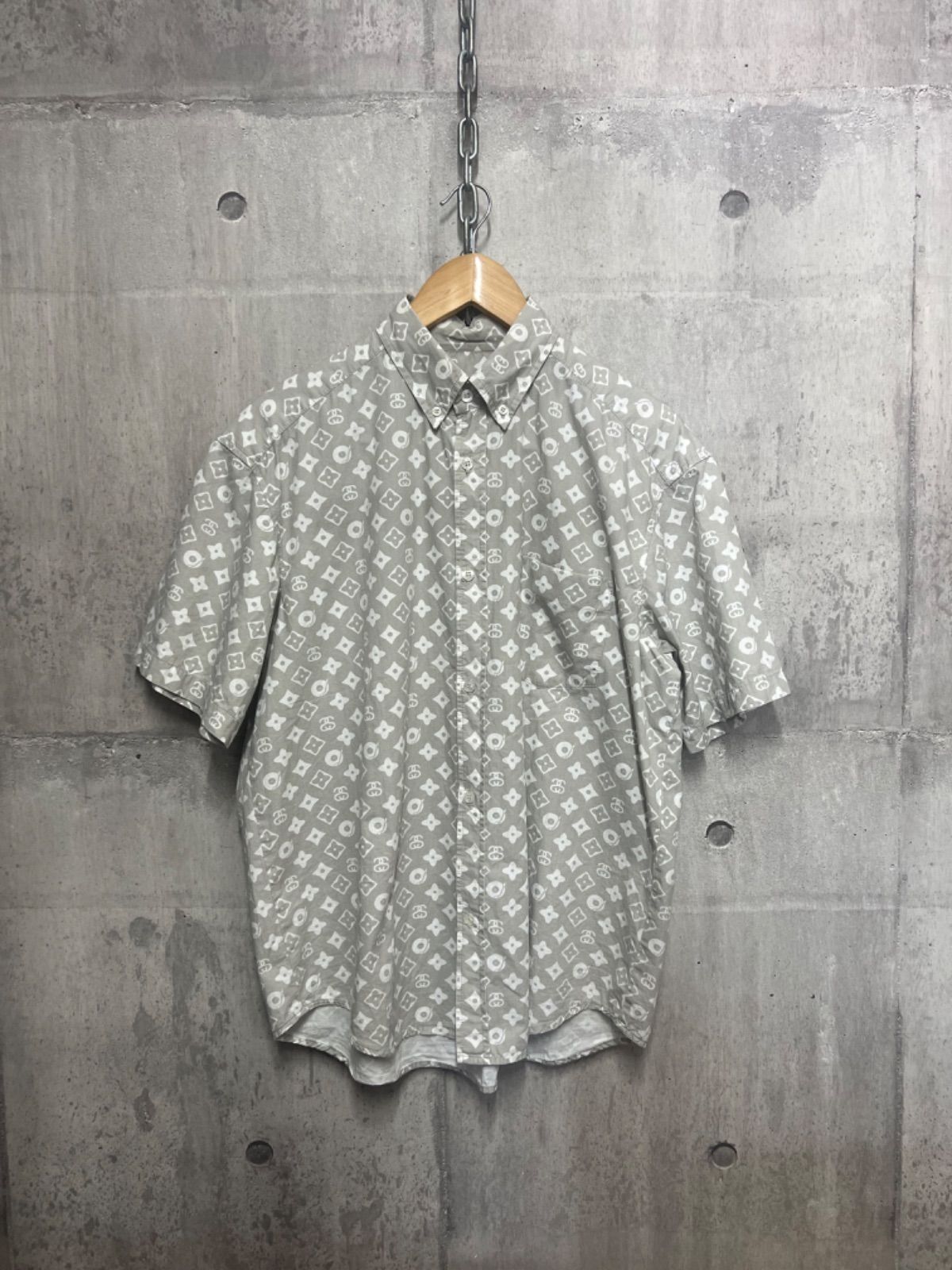 90s OLD STUSSY モノグラム 総柄シャツ LV LOUIS VUITTON パロディ 