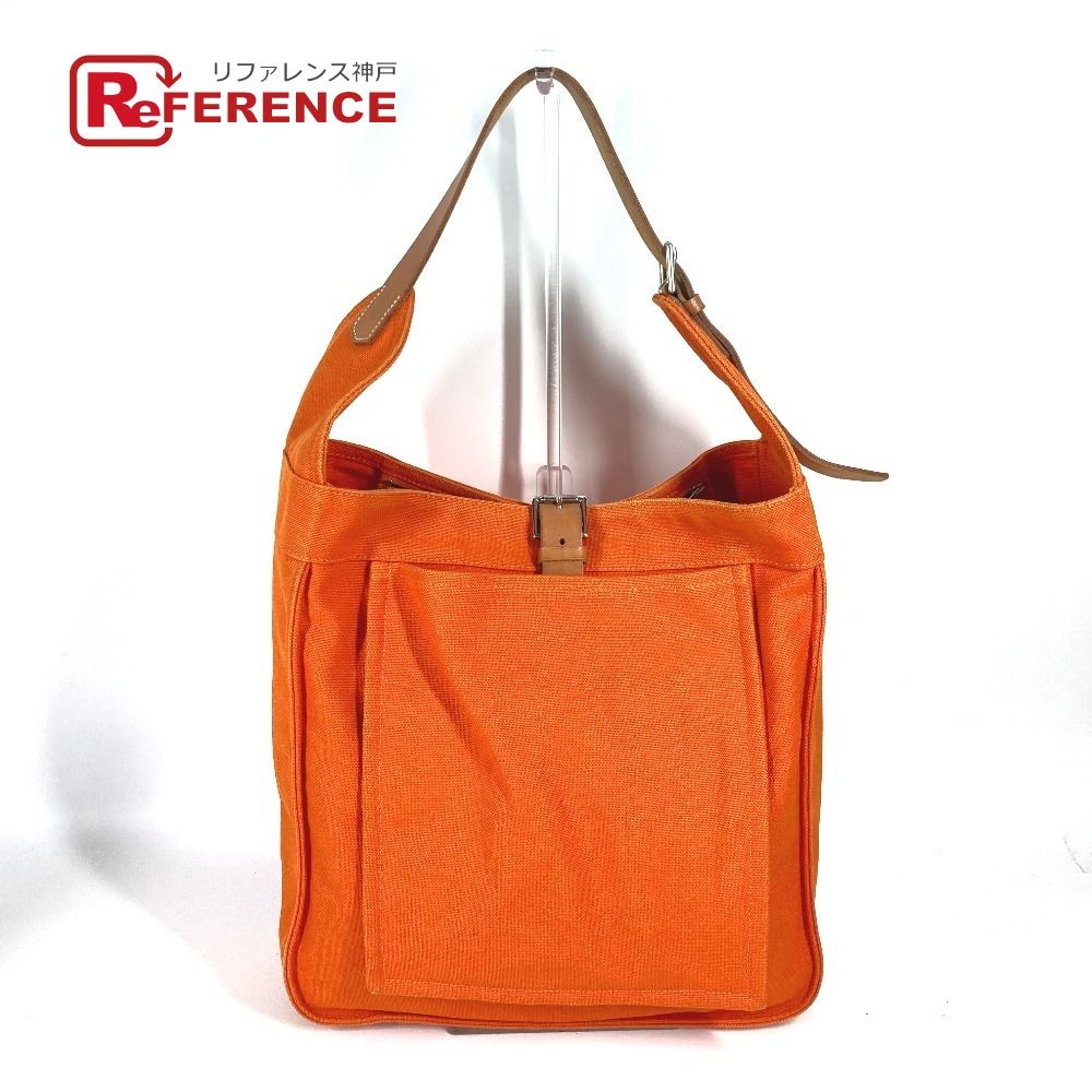 HERMES エルメス ショルダーバッグ マルワリGM キャンバス オレンジ 