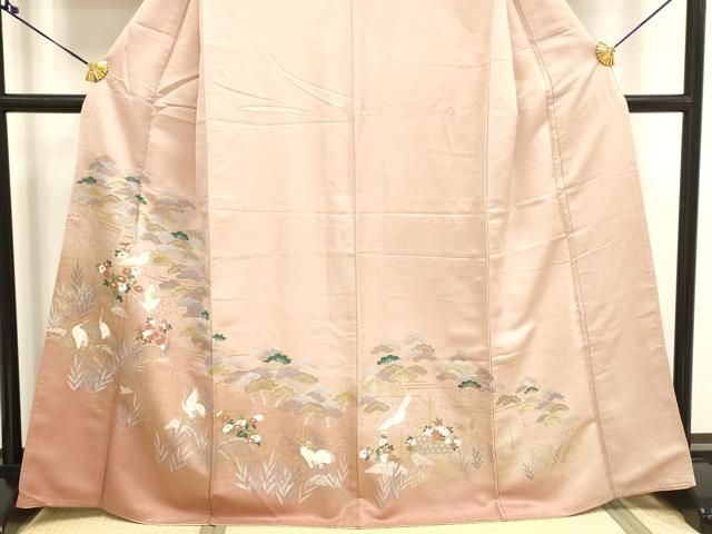 平和屋着物○豪華振袖 花車文 群れ鶴 暈し染め 金銀彩 正絹